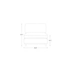 CHITA Modern Down Filled Armless Sofa for Sectional Modular Couch, Linen