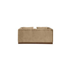 Meridian Furniture 44098Tan-L Mallina Collection Modern | Contemporary Loveseat with Soft Tan Vegan Leather, Walnut Finish Solid Wood Base, Deep Channel Tufting, 67" W x 36" D x 28.5" H, Tan