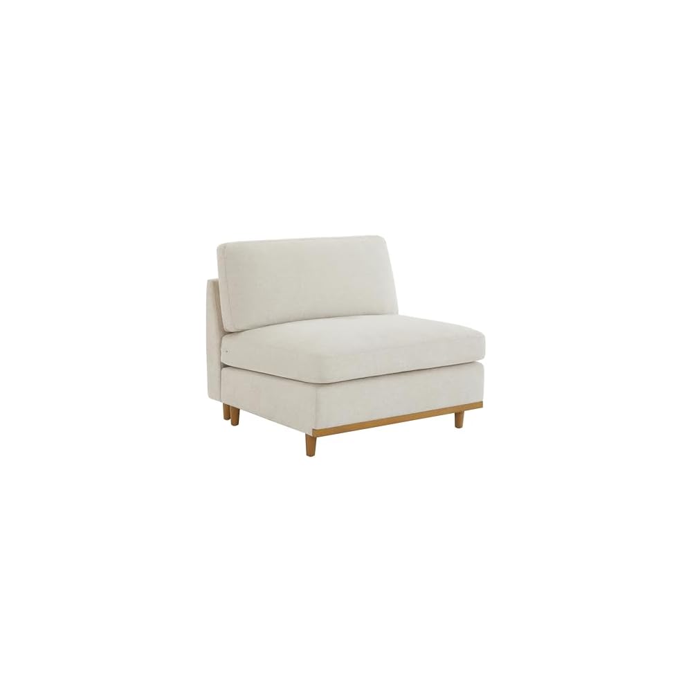 CHITA Modern Down Filled Armless Sofa for Sectional Modular Couch, Linen