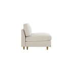 CHITA Modern Down Filled Armless Sofa for Sectional Modular Couch, Linen
