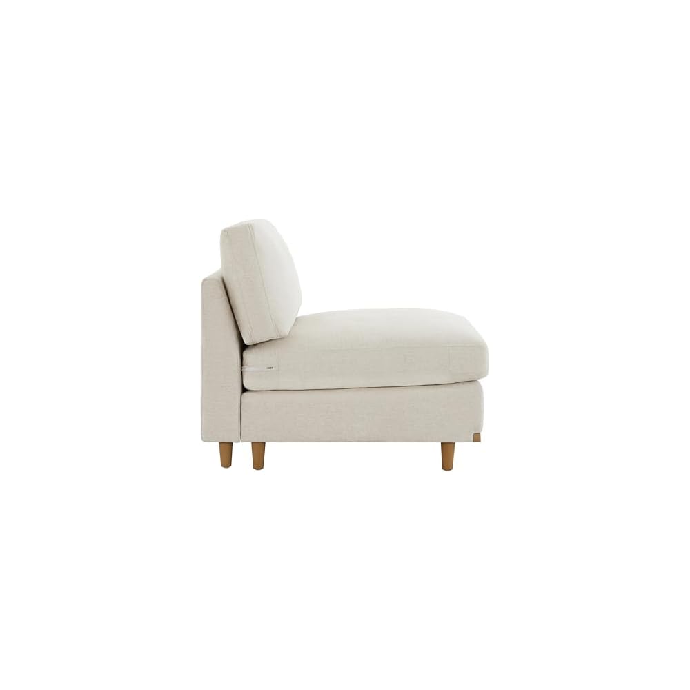 CHITA Modern Down Filled Armless Sofa for Sectional Modular Couch, Linen
