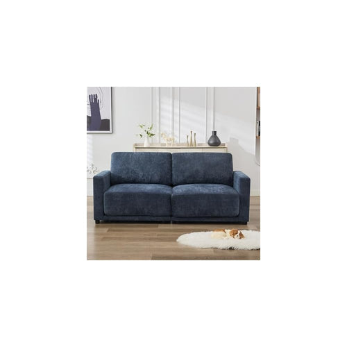 77.4" Chenille Modular Loveseat Oversized Upholstered 2 Seater Sectional Sofa with Thickened Cushions, Easy Assembly, Modern Comfy Love Seat Couch for Living Room, Blue
