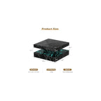 HedoAjim Black Marble LED Coffee Table for Living Room, Living Room Table 2-Tier Square Middle Center Table, Modern Coffee Tables with Storage, Contemporary Wood Tea Tables for Dining Reception