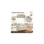 PHI VILLA Modular Sectional Living Room Set with Sofa, Loveseat & Armchair