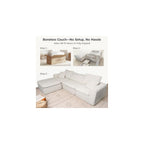 Modular Sectional Cloud Sofa, No Assembly Oversized Boneless Couch, Beige