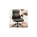 AreShark Executive Office Chair - 400lbs Heavy Duty Ergonomic Desk Chair with Comfy Cushion, High Back Breathable Leather Computer Chair with Flip-up Arms & Rocking Function for Home Office