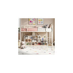 SHA CERLIN Twin Size Metal Low Loft Bed, CPC Safety Certified, White