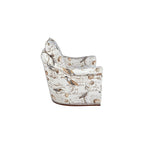 Sunset Trading Birdscript Swivel Chair, Cream/Brown/Gray/Green/Blue