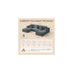 135" Oversized Boneless Couch, All Foam Modular Sectional Couch