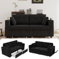 67" Small Loveseat Couch with Storage, USB Charging and Cup Holder, Space Saving Furniture, Modern Chenille Love Seat Sofa, Small Couches for Small Spaces, Bedroom, Apartment, Black