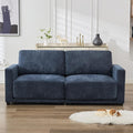 77.4" Chenille Modular Loveseat Oversized Upholstered 2 Seater Sectional Sofa with Thickened Cushions, Easy Assembly, Modern Comfy Love Seat Couch for Living Room, Blue