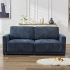 77.4" Chenille Modular Loveseat Oversized Upholstered 2 Seater Sectional Sofa with Thickened Cushions, Easy Assembly, Modern Comfy Love Seat Couch for Living Room, Blue