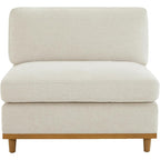 CHITA Modern Down Filled Armless Sofa for Sectional Modular Couch, Linen